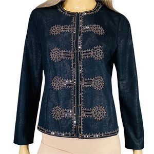 Chico’s Woman’s Black Beaded Suite Jacket Size 1